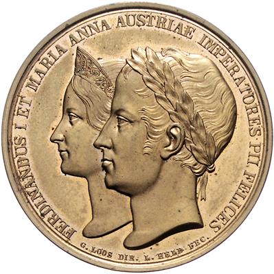 Krönung des Kaiserpaares in Mailand 1838 - Mince, medaile a papírové peníze