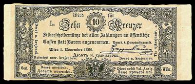 10 Kreuzer 1860 - Mince, medaile a papírové peníze