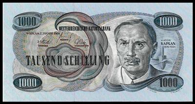 1000 Schilling 1961 - Münzen, Medaillen und Papiergeld