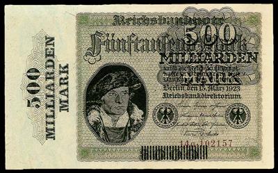 500 Milliarden Mark, 15. März 1923 - Mince, medaile a papírové peníze