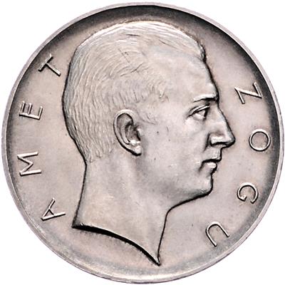 Albanien, Zogu I. als Präsident 1912-1928 - Münzen, Medaillen und Papiergeld