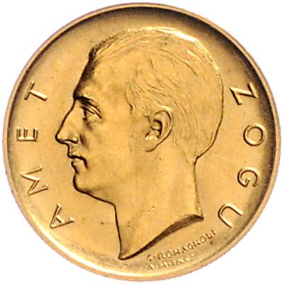 Albanien, Zogu I. als Präsident 1912-1928 GOLD - Monete, medaglie e cartamoneta