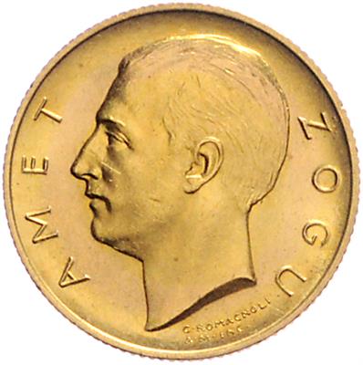 Albanien, Zogu I. als Präsident 1912-1928 GOLD - Monete, medaglie e cartamoneta