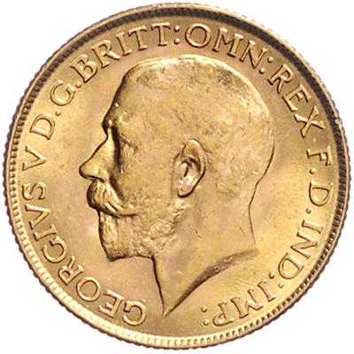 Georg V. 1910-1936, GOLD - Münzen, Medaillen und Papiergeld