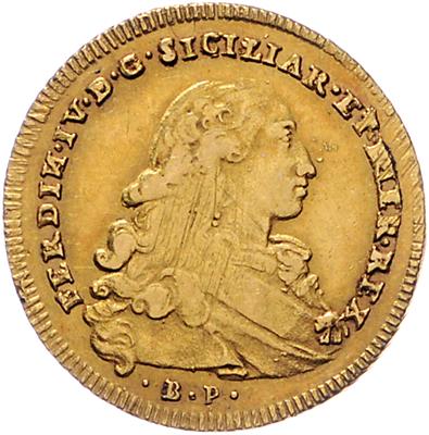 Königreich beider Sizilien, Ferdinand IV. 1759-1825, GOLD - Münzen, Medaillen und Papiergeld