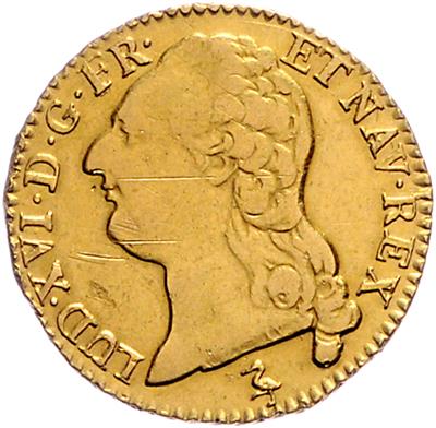 Louis XVI. 1774-1792, GOLD - Münzen, Medaillen und Papiergeld