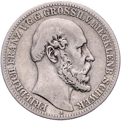 Mecklenburg-Schwerin, Friedrich Franz II. 1842-1883 - Coins, medals and paper money