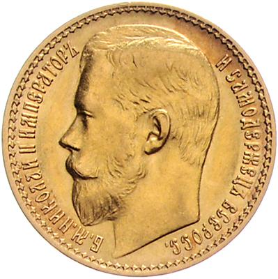 Nikolaus II. 1894-1917 GOLD - Münzen, Medaillen und Papiergeld