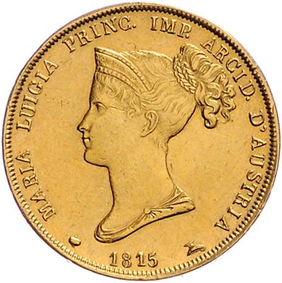 Parma, Maria Luigia (Marie Louise) 1815-1847, GOLD - Mince, medaile a papírové peníze