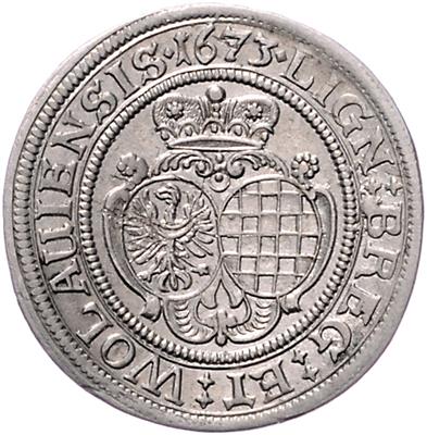 Schlesien- Liegnitz- Brieg, Regentin Louise von Anhalt 1673-1674 - Münzen, Medaillen und Papiergeld