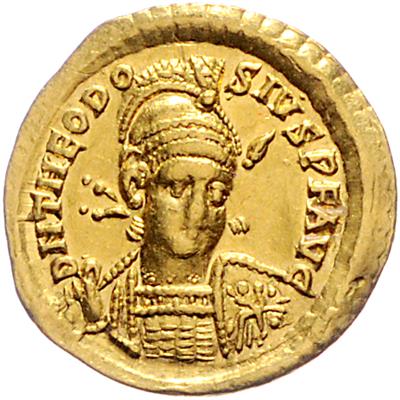 Theodosius II. 408-450, GOLD - Coins, medals and paper money