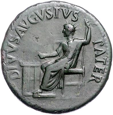 Tiberius 14-37 für Divus Augustus - Münzen, Medaillen und Papiergeld