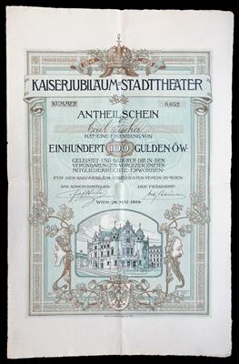 Wien - Kaiserjubiläum-Stadttheater - Mince, medaile a papírové peníze