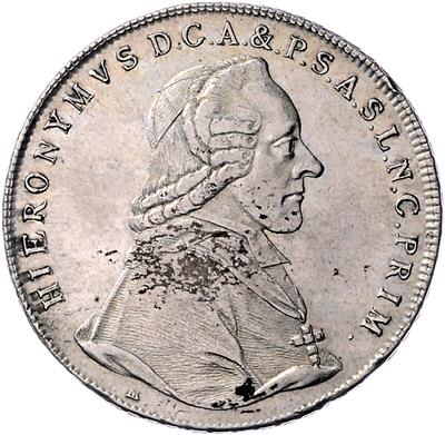 Hieronymus v. Colloredo - Mince, medaile a papírové peníze