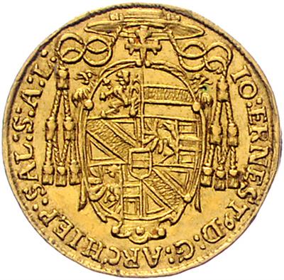 Johann Ernst v. Thun und Hohenstein GOLD - Münzen, Medaillen und Papiergeld