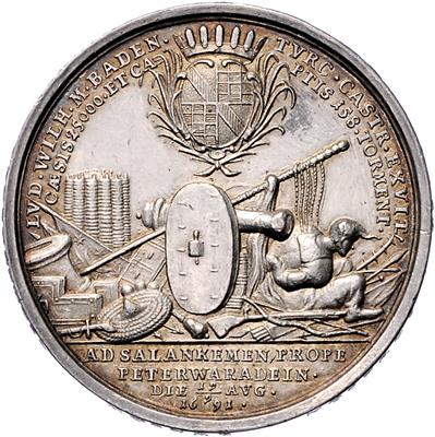 Siege des vereinten Heeres unter Führung des badischen Markgrafen bei Salenkemen bei Peterwardein - Mince, medaile a papírové peníze