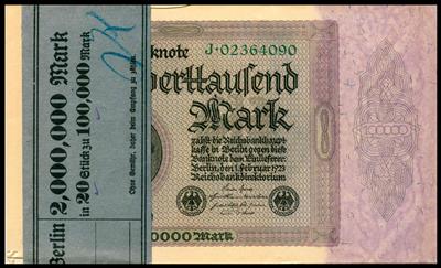100.000 Mark Reichsbanknote vom 1.2.1923 - Coins, medals and paper money