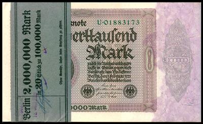 100.000 Mark Reichsbanknote vom 1.2.1923 - Münzen, Medaillen und Papiergeld