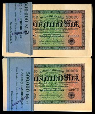 20.000 Mark Reichsbanknote vom 20.2.1923 - Münzen, Medaillen und Papiergeld