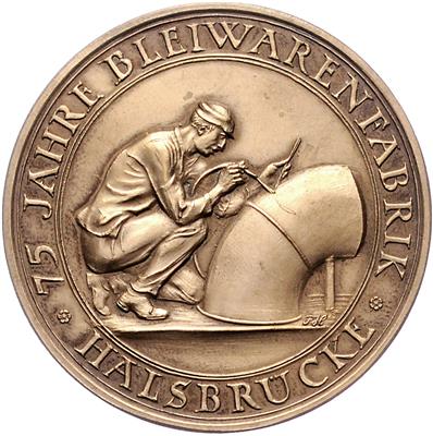 Halsbrücke, 75 Jahre Bleiwarenfabrik - Coins, medals and paper money