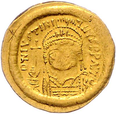 Iustinianus I. 527-565, GOLD - Münzen, Medaillen und Papiergeld