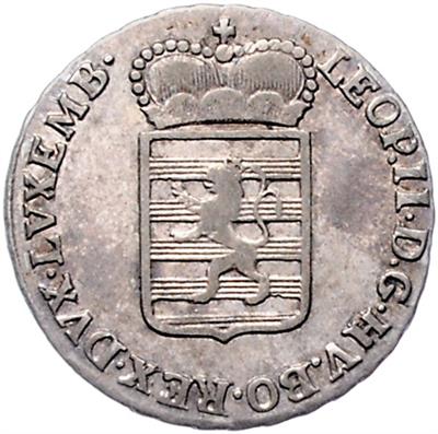 Leopold II. als König von Ungarn und Böhmen - Mince, medaile a papírové peníze