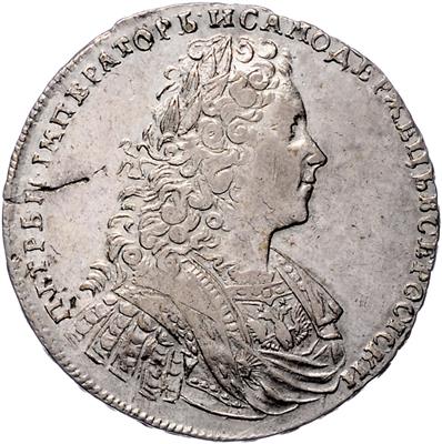 Peter II. 1727-1730 - Mince, medaile a papírové peníze