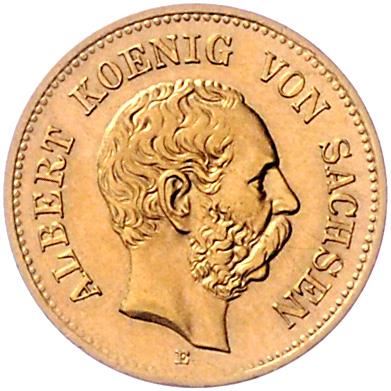Sachsen, Albert 1873-1902, GOLD - Mince, medaile a papírové peníze