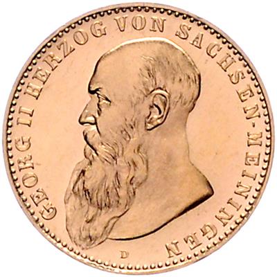 Sachsen- Meiningen, Georg II.1866-1914, GOLD - Mince, medaile a papírové peníze