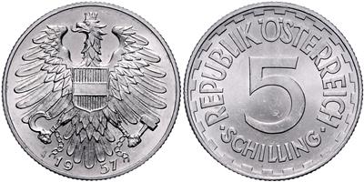 ALU 5 Schilling 1957. =4,00 g= II+ - Münzen