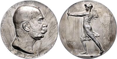 Franz Josef I., silberne Staatspreis-Medaille der I. internationalen Jagd-Ausstellung in Wien - Mince