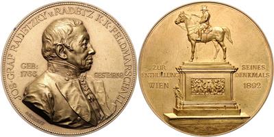 Radetzky von Radetz, auf die Enthüllung des Denkmals in Wien 1892 - Münzen