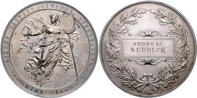 Wien, Silbermedaille für den Medailleur Andreas Neudeck (1849-1914) - Mince