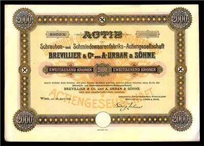 Brevillier  &  Co. und A. Urban &  Söhne- Schrauben- und SchmiedewaarenfabriksActiengesellschaft - Coins