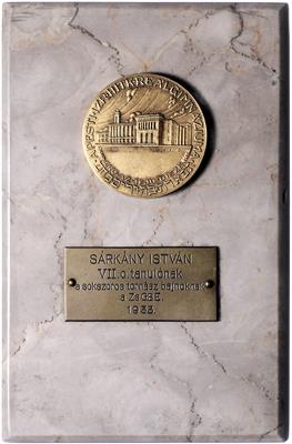 Judaika, Israelitisches Realgymnasium Pest (Budapest) Auszeichnung für Sarkany Istvan - Münzen