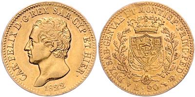 Sardinien, Karl Felix 1821-1831 GOLD - Coins