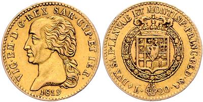 Sardinien, Vittorio Emmenuele I. 1814-1821 GOLD - Münzen