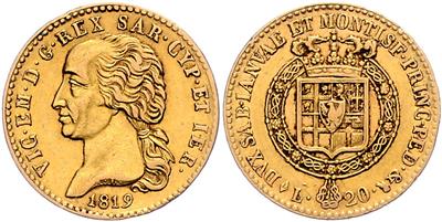 Sardinien, Vittorio Emmenuele I. 1814-1821 GOLD - Mince