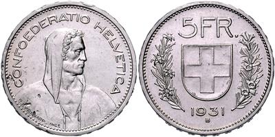 Schweiz- 5 Franken 1931 - Mince