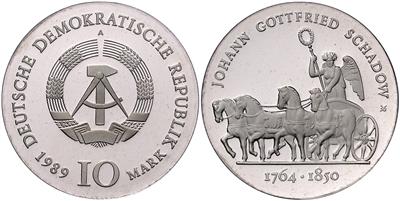 10 Mark 1989 A Johann Gottfried Schadow - Münzen, Medaillen und Papiergeld
