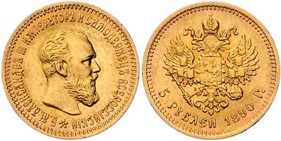 Alexander III. 1881-1894, GOLD - Mince, medaile a papírové peníze