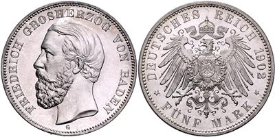 Baden, Friedrich I. 1856-1907 - Münzen, Medaillen und Papiergeld