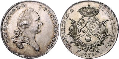 Bayern, Karl Theodor 1777-1799 - Mince, medaile a papírové peníze