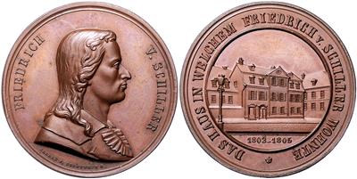 Friedrich von Schiller / Schillerhaus Weimar - Mince, medaile a papírové peníze