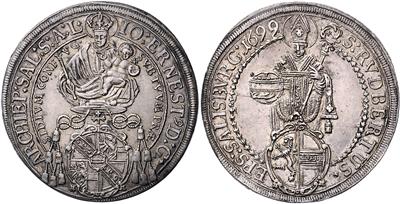 Johann Ernst v. Thun und Hohenstein - Coins, medals and paper money