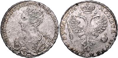 Katharina I. 1725-1727 - Coins, medals and paper money