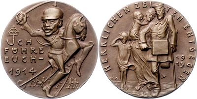 Medailleur Karl Goetz, auf die Kriegsverbrechen des Kaisers - Coins, medals and paper money