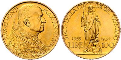 Pius X. 1922-1939, GOLD - Münzen, Medaillen und Papiergeld