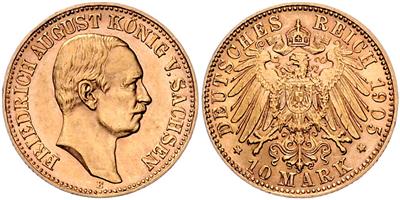 Sachsen, Friedrich August III. 1904-1918 GOLD - Mince, medaile a papírové peníze