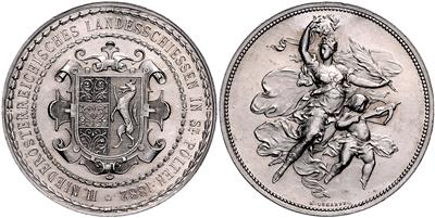 St. Pölten, II. niederösterreichisches Landesschießen 1882 - Münzen, Medaillen und Papiergeld